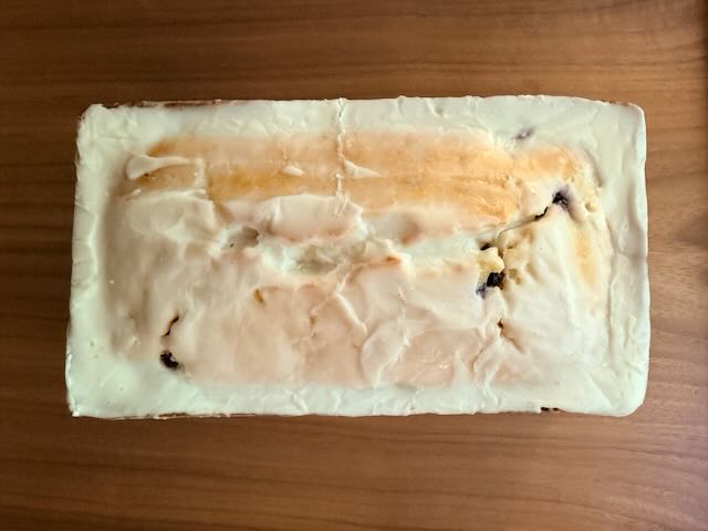 Blueberry loaf with white frosting